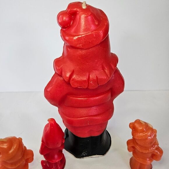 Set of 4 Vintage Hand Dipped Gurley & Suni Santa Elf Novelty Holiday Candles - Picture 7 of 11
